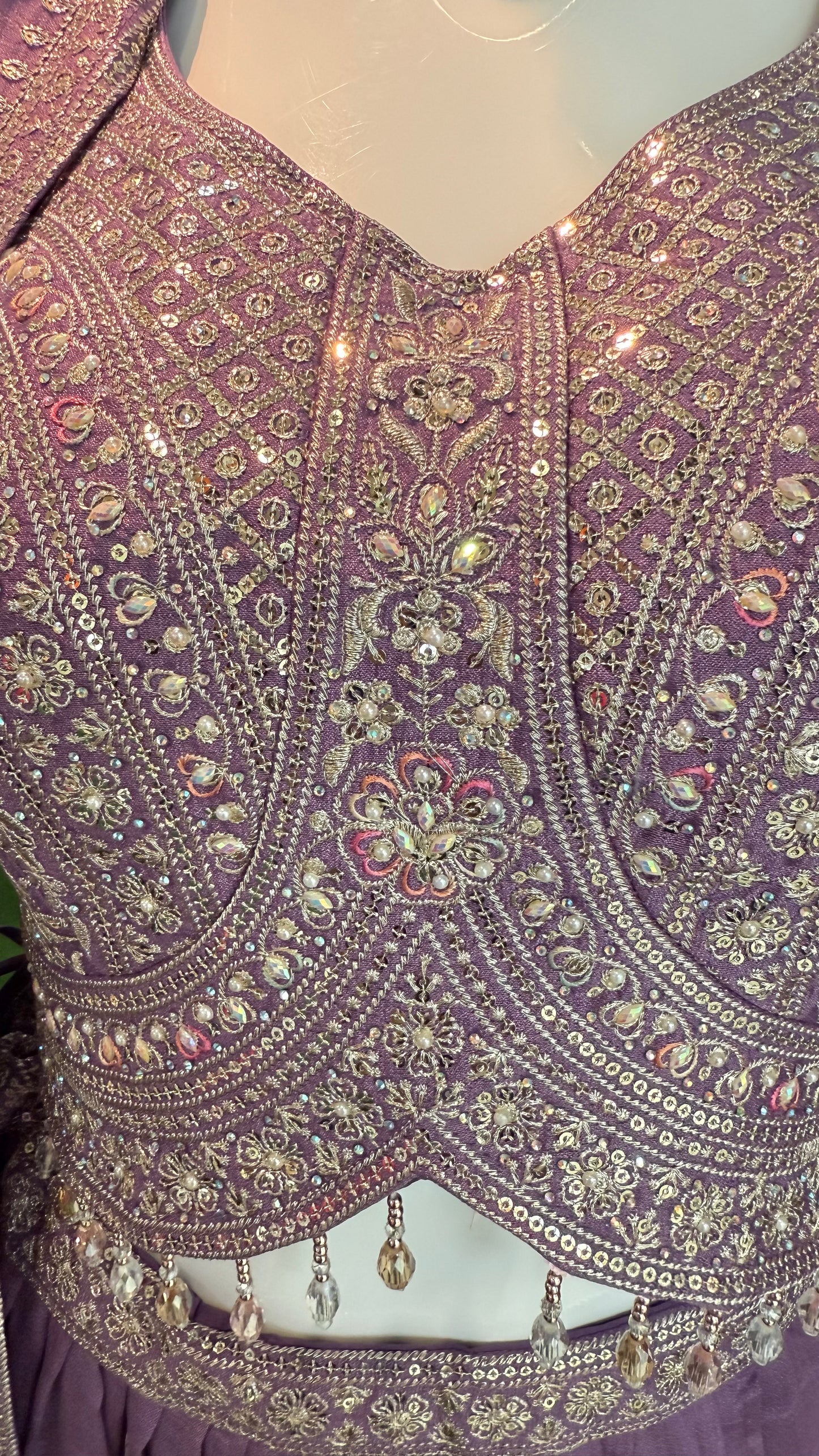 Lavender Embroidered Lehenga Choli