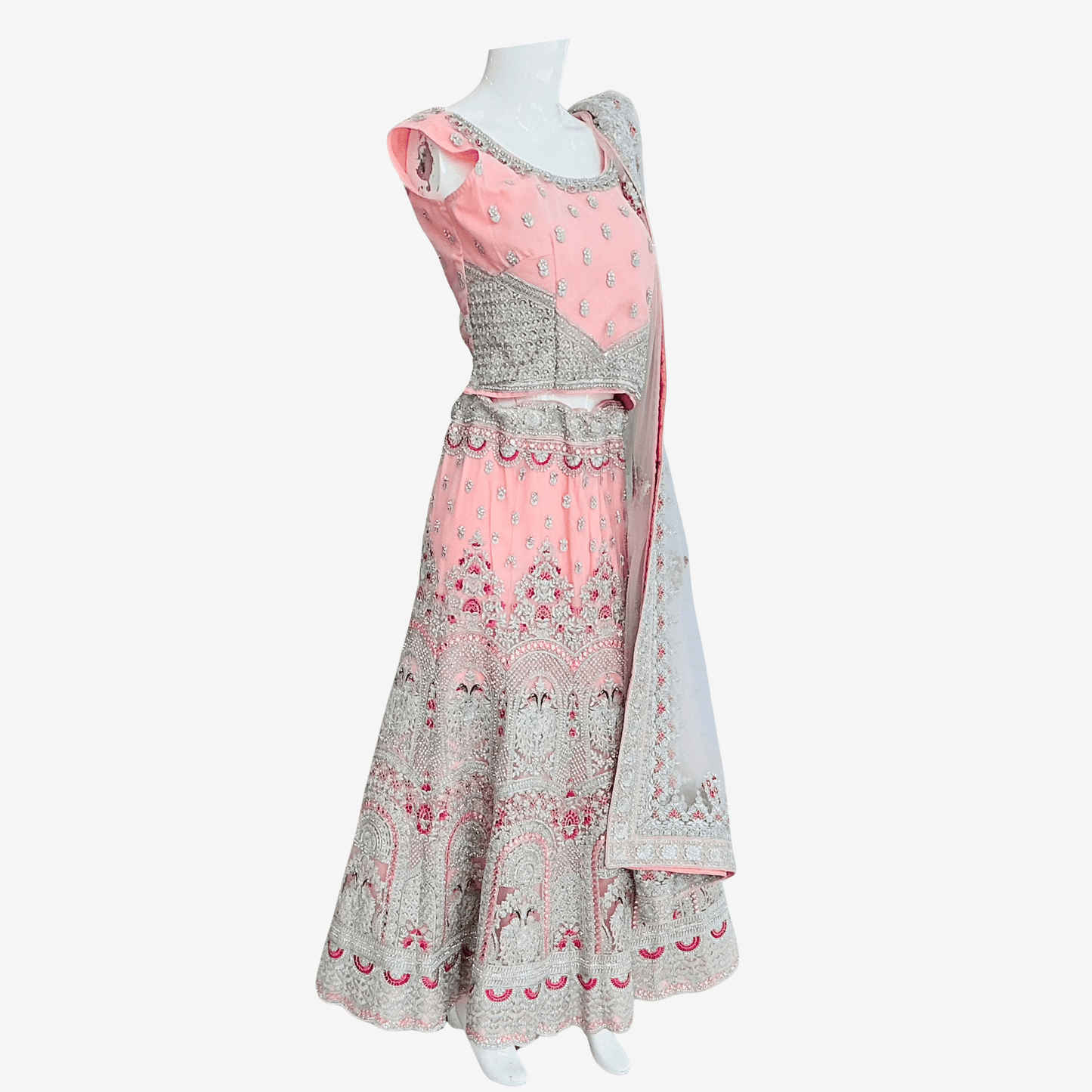 Blush Pink Bridal Lehenga Choli - Devi's Exclusive Fashion
