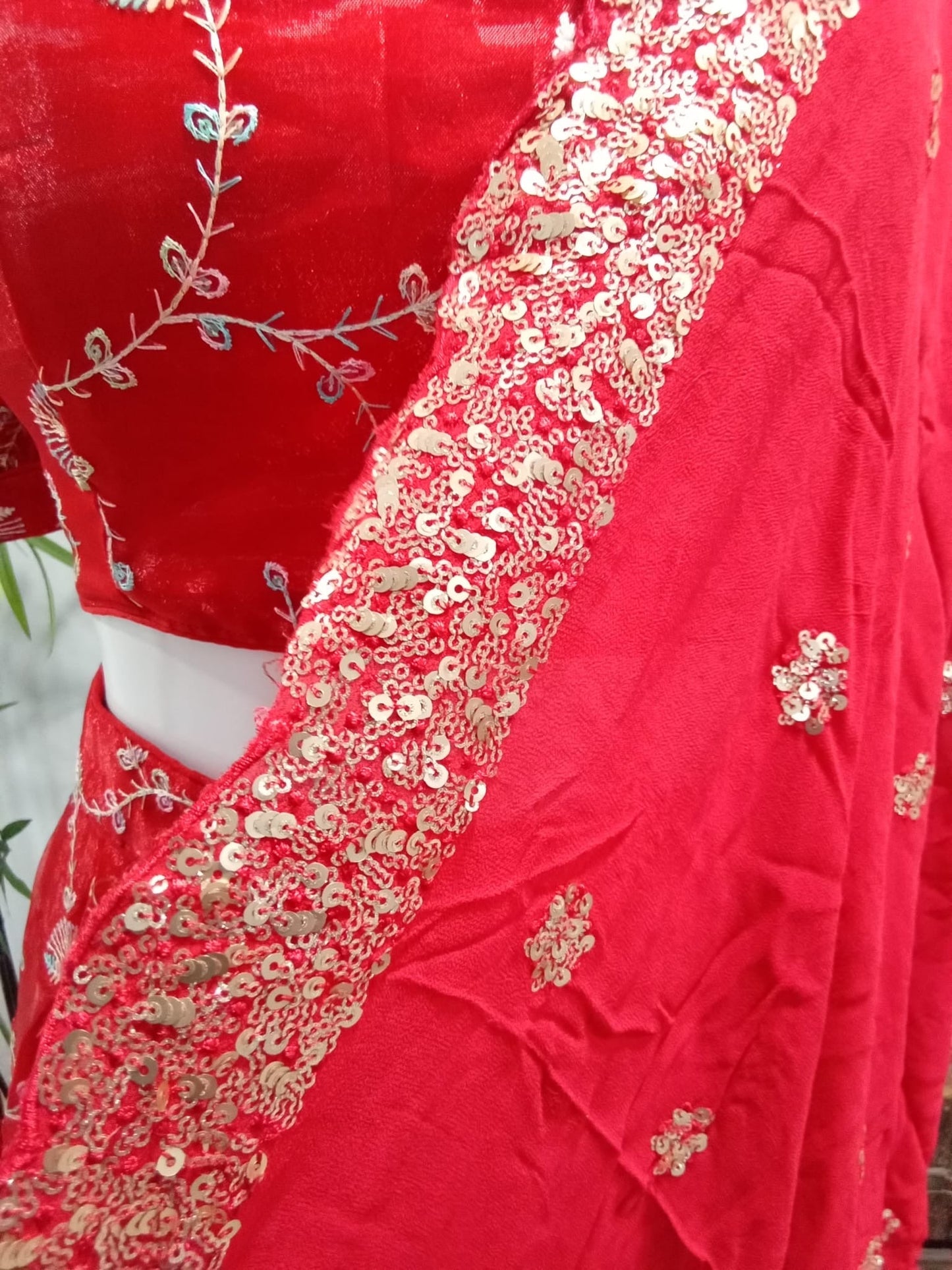 Classic Red & Gold Embroidered Lehenga Set with Dupatta - Devi's Exclusive Fashion