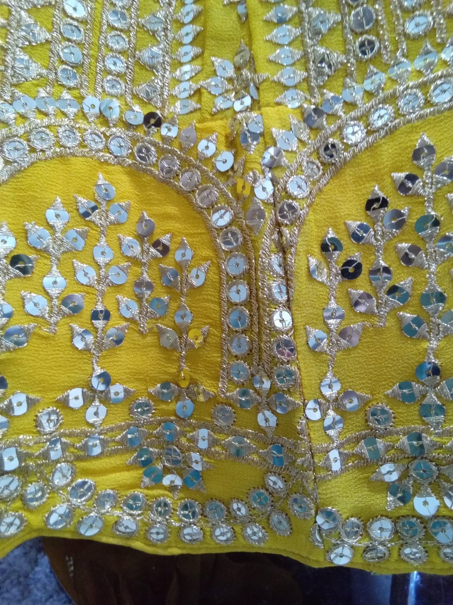 Mustard Yellow Sequin Lehenga - Devi's Exclusive Fashion
