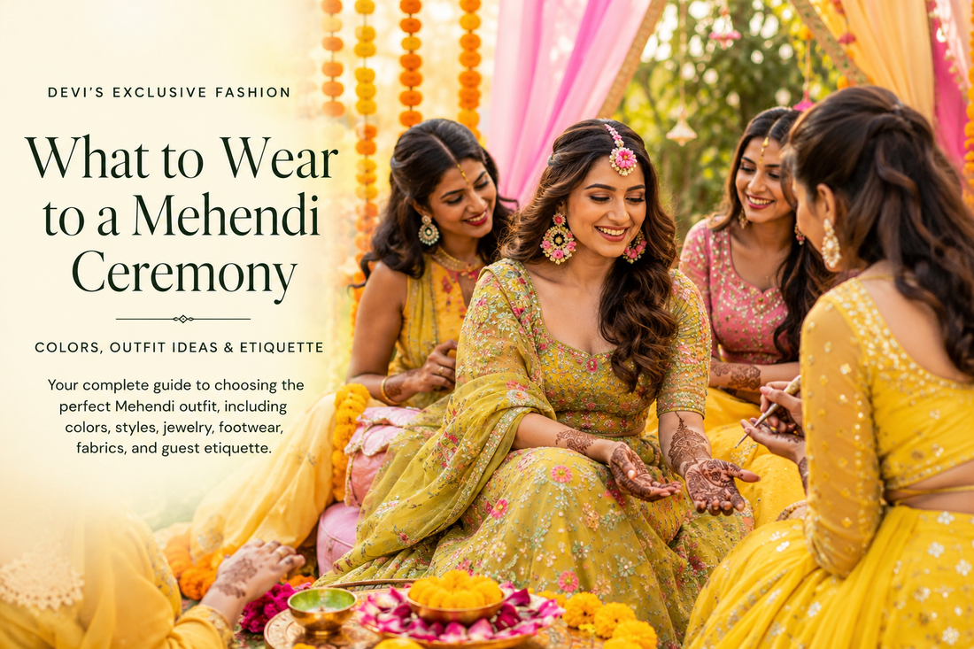 What to Wear to a Mehendi Ceremony: Colors, Outfit Ideas & Etiquette - Devi's Exclusive Fashion