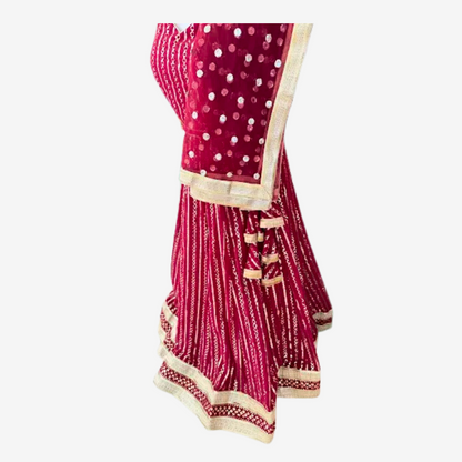 Maroon Bandhani Anarkali Dress