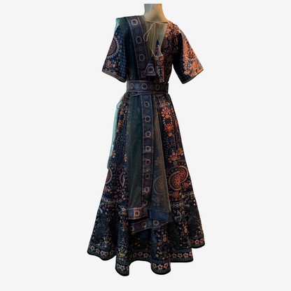 Navy Blue Embroidered Lehenga Choli