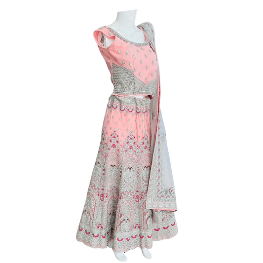 Blush Pink Bridal Lehenga Choli - Devi's Exclusive Fashion