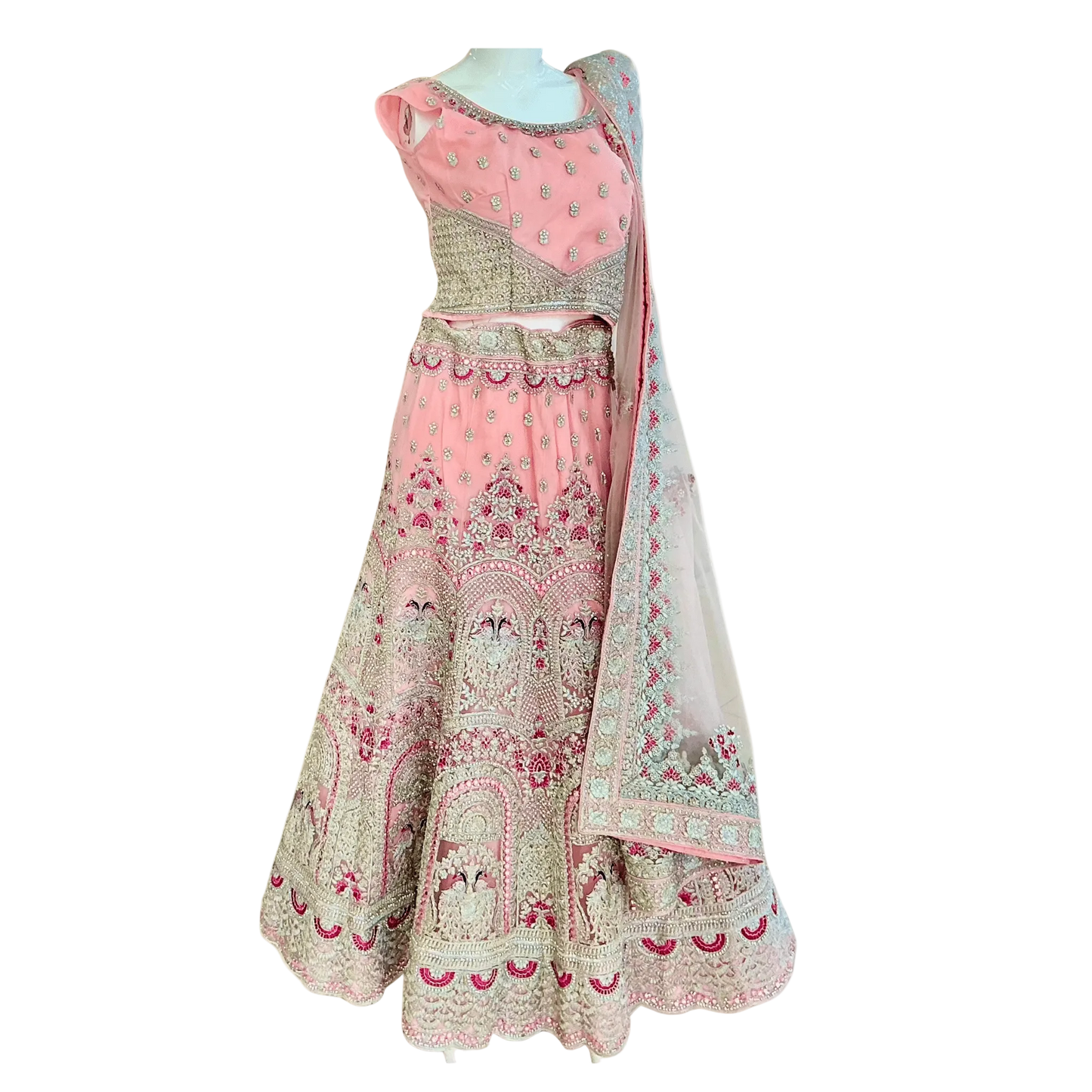 Blush Pink Bridal Lehenga Choli - Devi's Exclusive Fashion