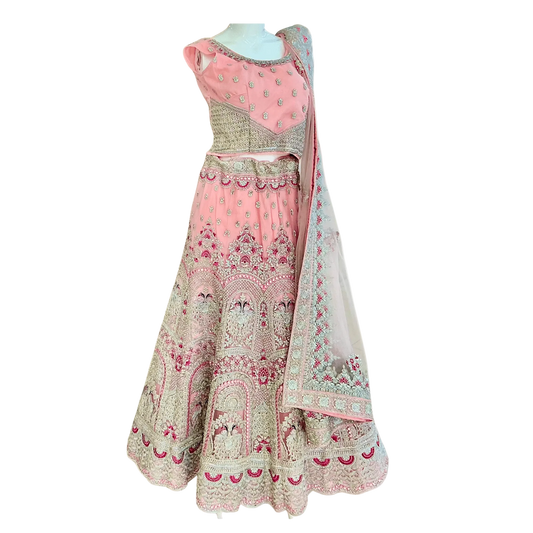 Blush Pink Bridal Lehenga Choli - Devi's Exclusive Fashion