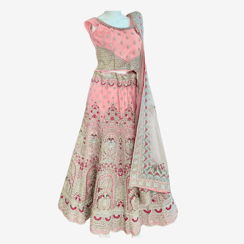 Blush Pink Bridal Lehenga Choli - Devi's Exclusive Fashion