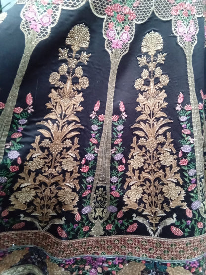 Burgundy & Gold Embroidered Designer Lehenga Set (3-Piece) - Devi's Exclusive Fashion