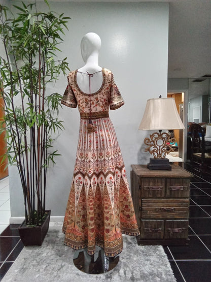 Ivory Floral Embroidered Lehenga Set with Multicolor Floral Details (3-Piece) - Devi's Exclusive Fashion