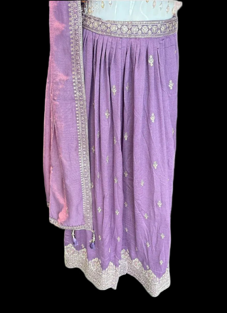 Lavender Embroidered Lehenga Choli - Devi's Exclusive Fashion