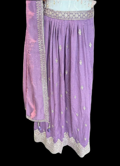 Lavender Embroidered Lehenga Choli - Devi's Exclusive Fashion