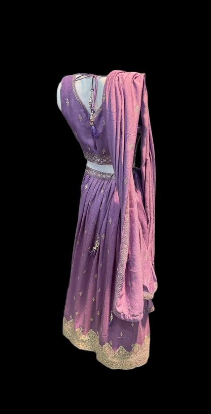 Lavender Embroidered Lehenga Choli - Devi's Exclusive Fashion