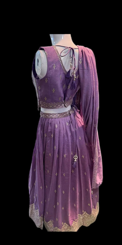 Lavender Embroidered Lehenga Choli - Devi's Exclusive Fashion