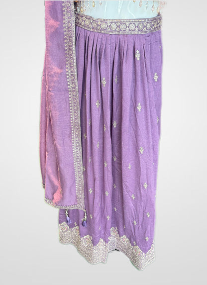 Lavender Embroidered Lehenga Choli