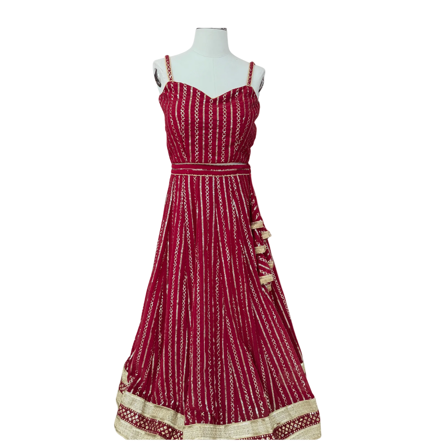 Maroon Bandhani Anarkali Dress - Devi's Exclusive Fashion