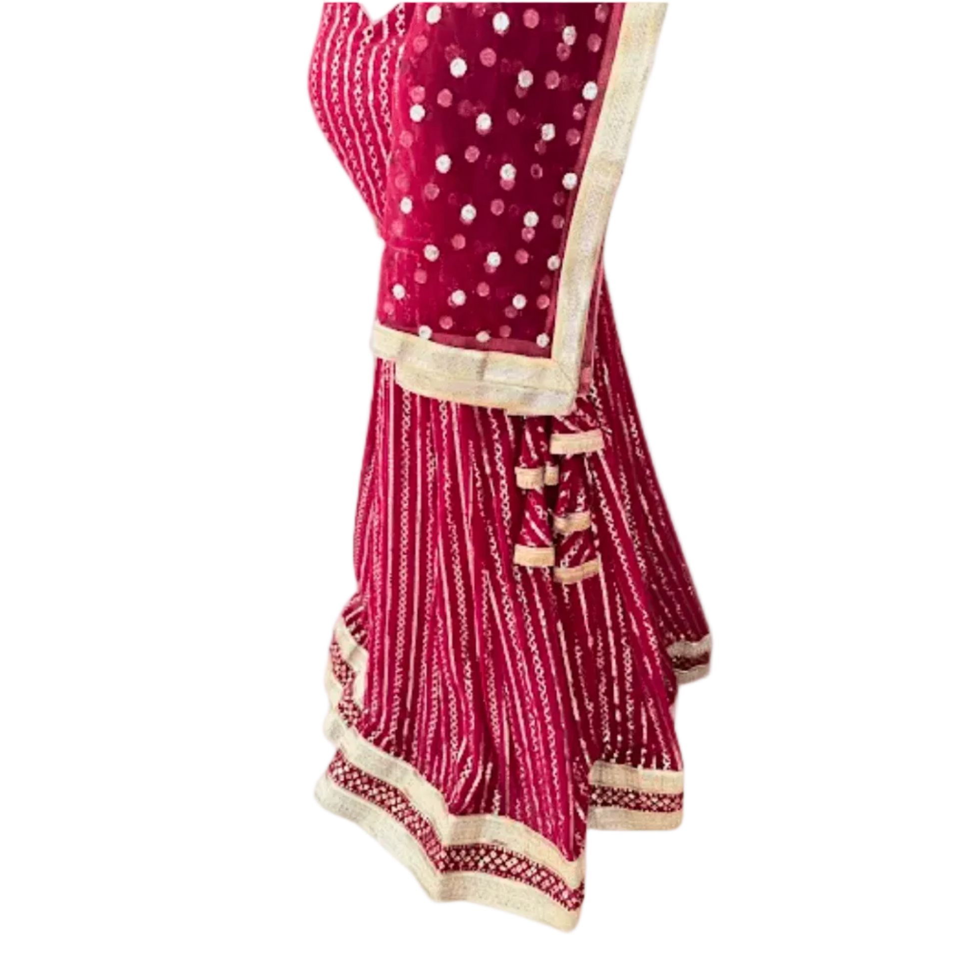 Maroon Bandhani Anarkali Dress - Devi's Exclusive Fashion
