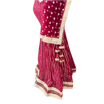 Maroon Bandhani Anarkali Dress - Devi's Exclusive Fashion