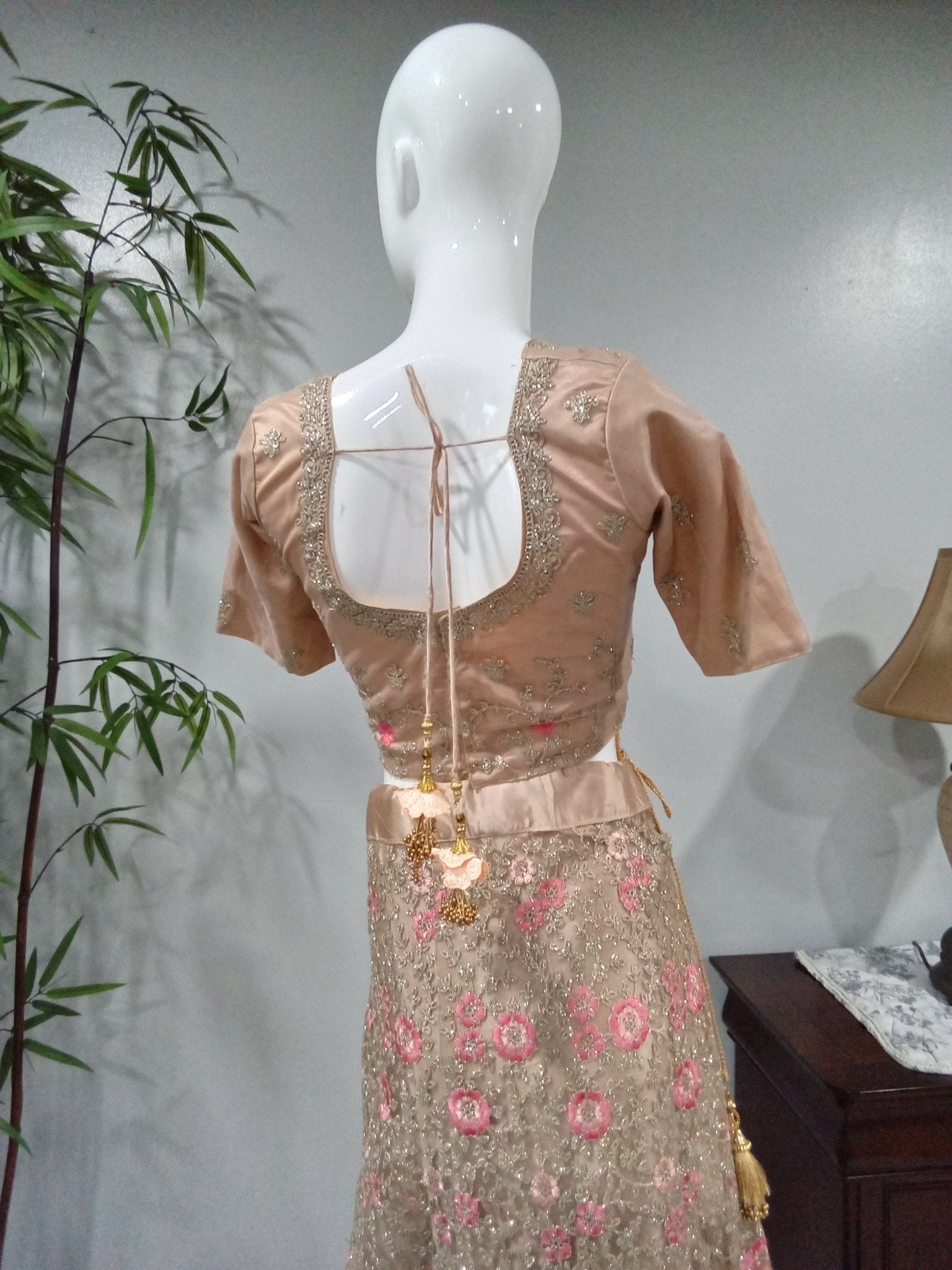 Mauve Pink and Silver Embellished 3-Piece Lehenga - Devi's Exclusive Fashion