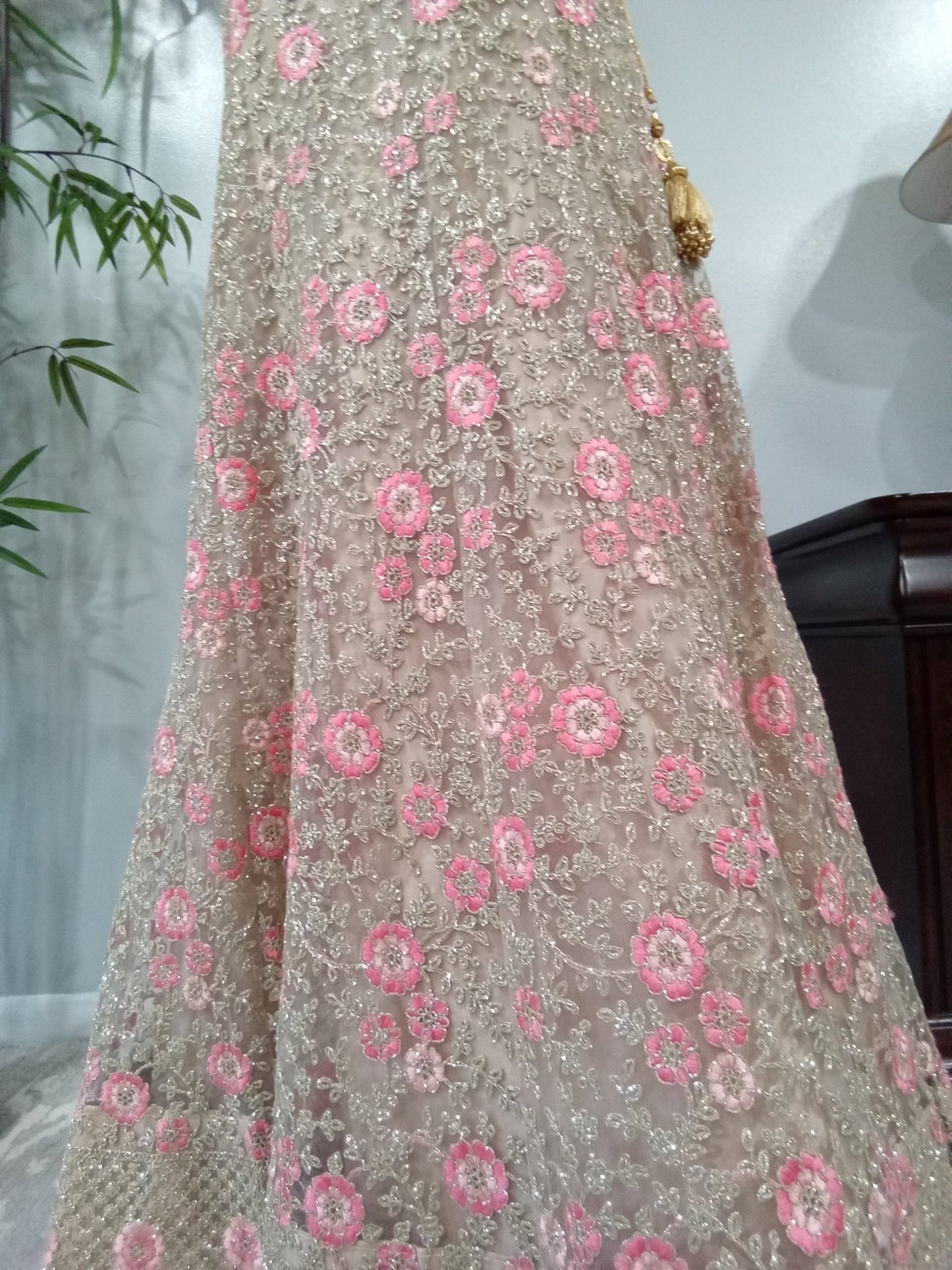 Mauve Pink and Silver Embellished 3-Piece Lehenga - Devi's Exclusive Fashion