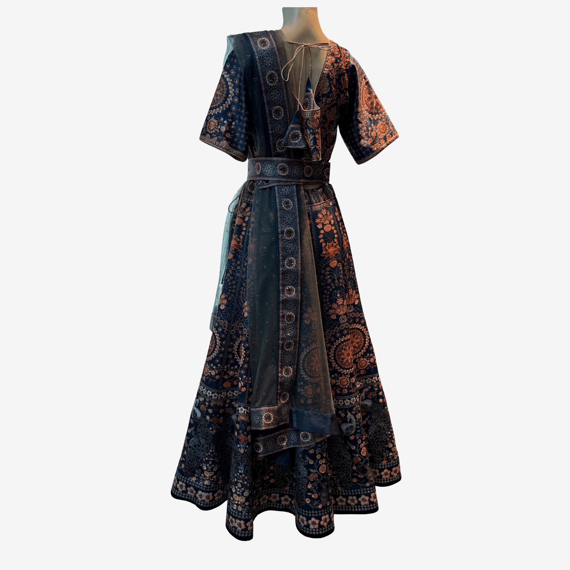 Navy Blue Embroidered Lehenga Choli - Devi's Exclusive Fashion
