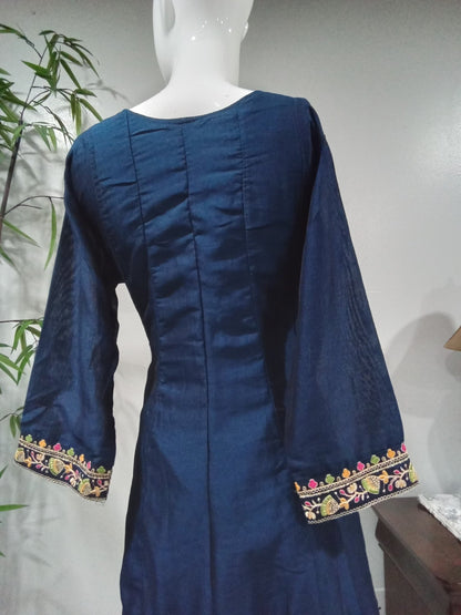 Navy Blue Embroidered Shalwar Set - Devi's Exclusive Fashion