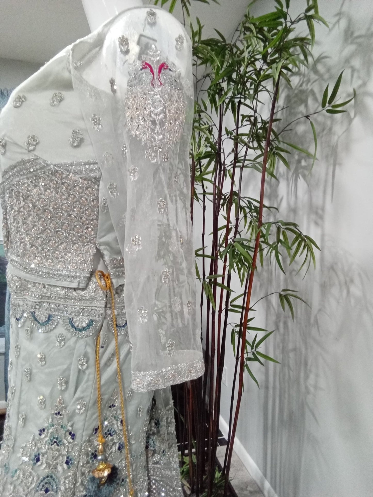 Peacock Embroidered Diamond Lehenga - Devi's Exclusive Fashion