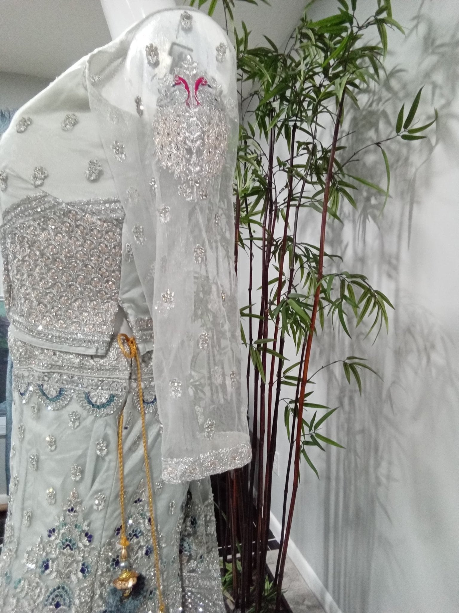 Peacock Embroidered Diamond Lehenga - Devi's Exclusive Fashion