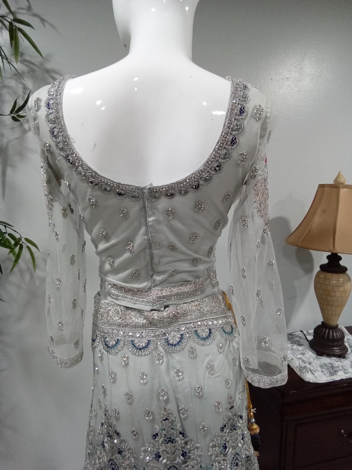Peacock Embroidered Diamond Lehenga - Devi's Exclusive Fashion
