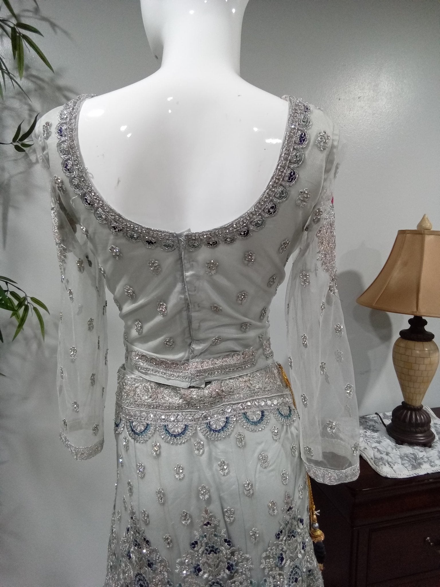 Peacock Embroidered Diamond Lehenga - Devi's Exclusive Fashion