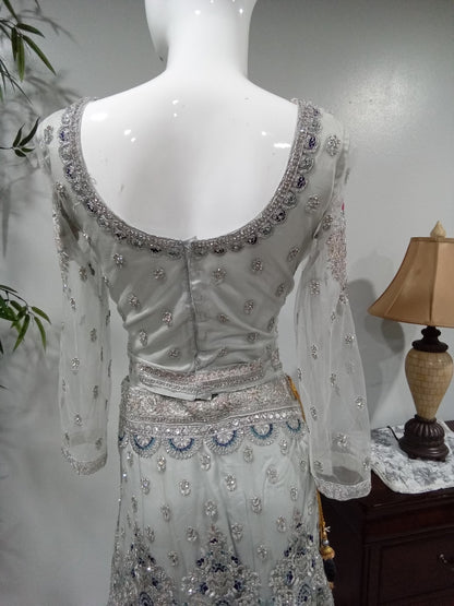 Peacock Embroidered Diamond Lehenga - Devi's Exclusive Fashion