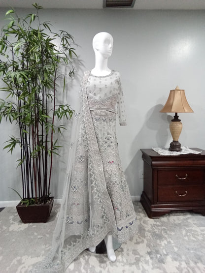 Peacock Embroidered Diamond Lehenga - Devi's Exclusive Fashion
