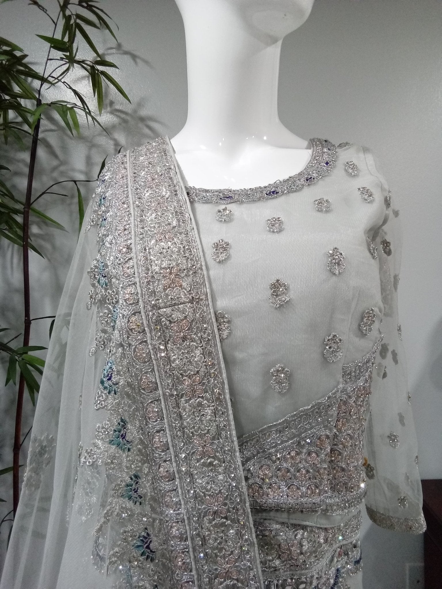 Peacock Embroidered Diamond Lehenga - Devi's Exclusive Fashion
