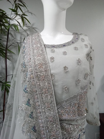 Peacock Embroidered Diamond Lehenga - Devi's Exclusive Fashion