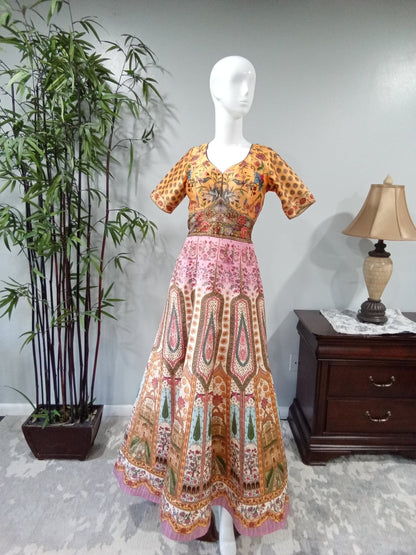 Pink and Yellow Heavy Diamond 3-Piece Lehenga - Devi's Exclusive Fashion