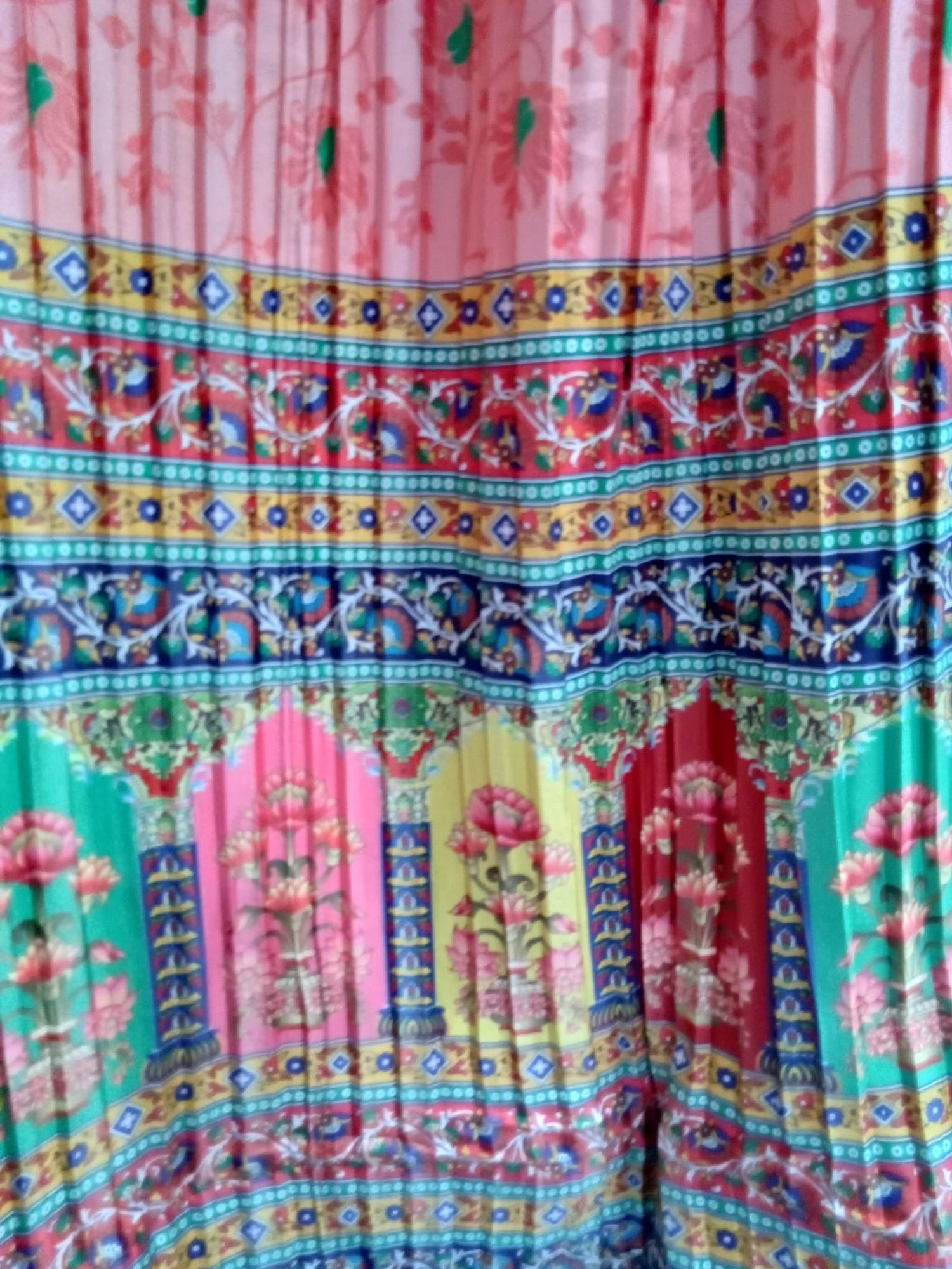 Pink Floral Embroidered Lehenga Set with Green Dupatta - Devi's Exclusive Fashion