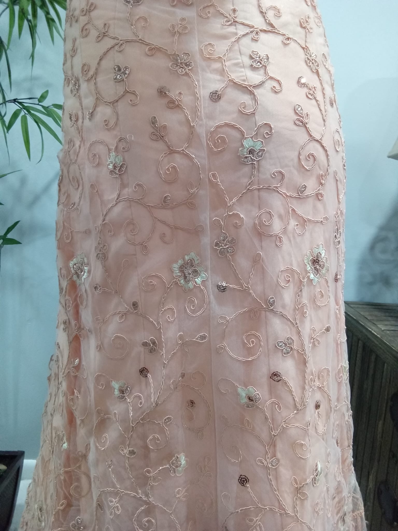 Pink Heavy Embroidered Lehenga with Diamond Embellishments - Devi's Exclusive Fashion