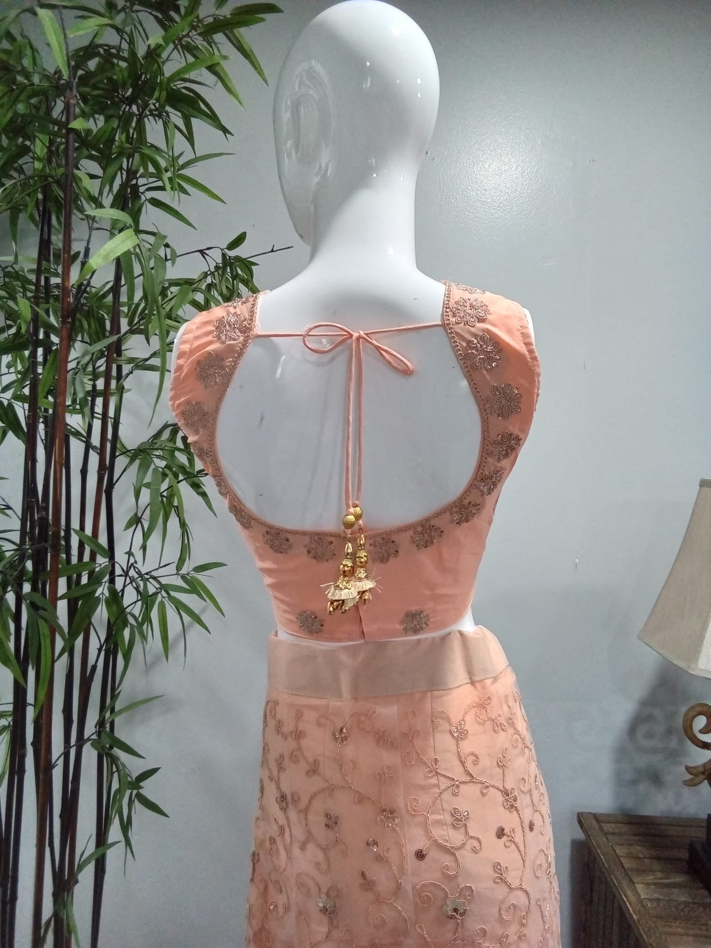 Pink Heavy Embroidered Lehenga with Diamond Embellishments - Devi's Exclusive Fashion