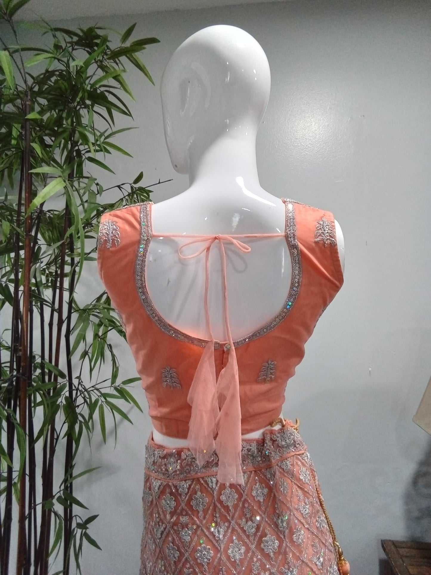 Pink Heavy Embroidered Lehenga with Diamond Embellishments - Devi's Exclusive Fashion