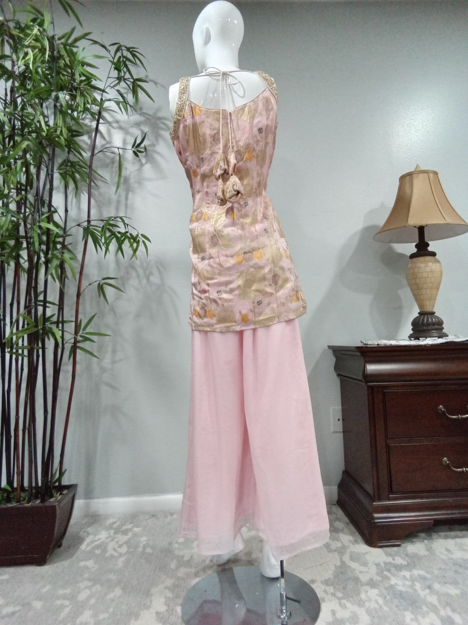 Pink & Yellow Designer Shalwar Set - Devi's Exclusive Fashion