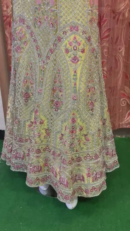 Yellow Embroidered Lehenga Choli Set