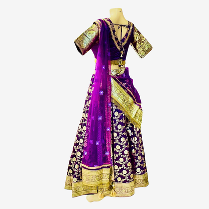 Royal Purple Embroidered Lehenga Choli - Devi's Exclusive Fashion
