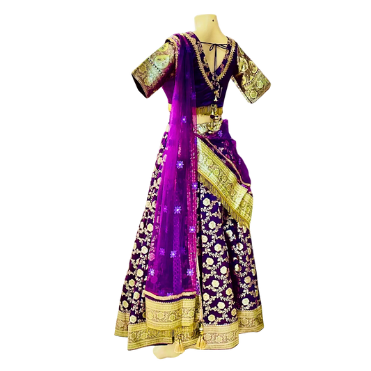 Royal Purple Embroidered Lehenga Choli - Devi's Exclusive Fashion