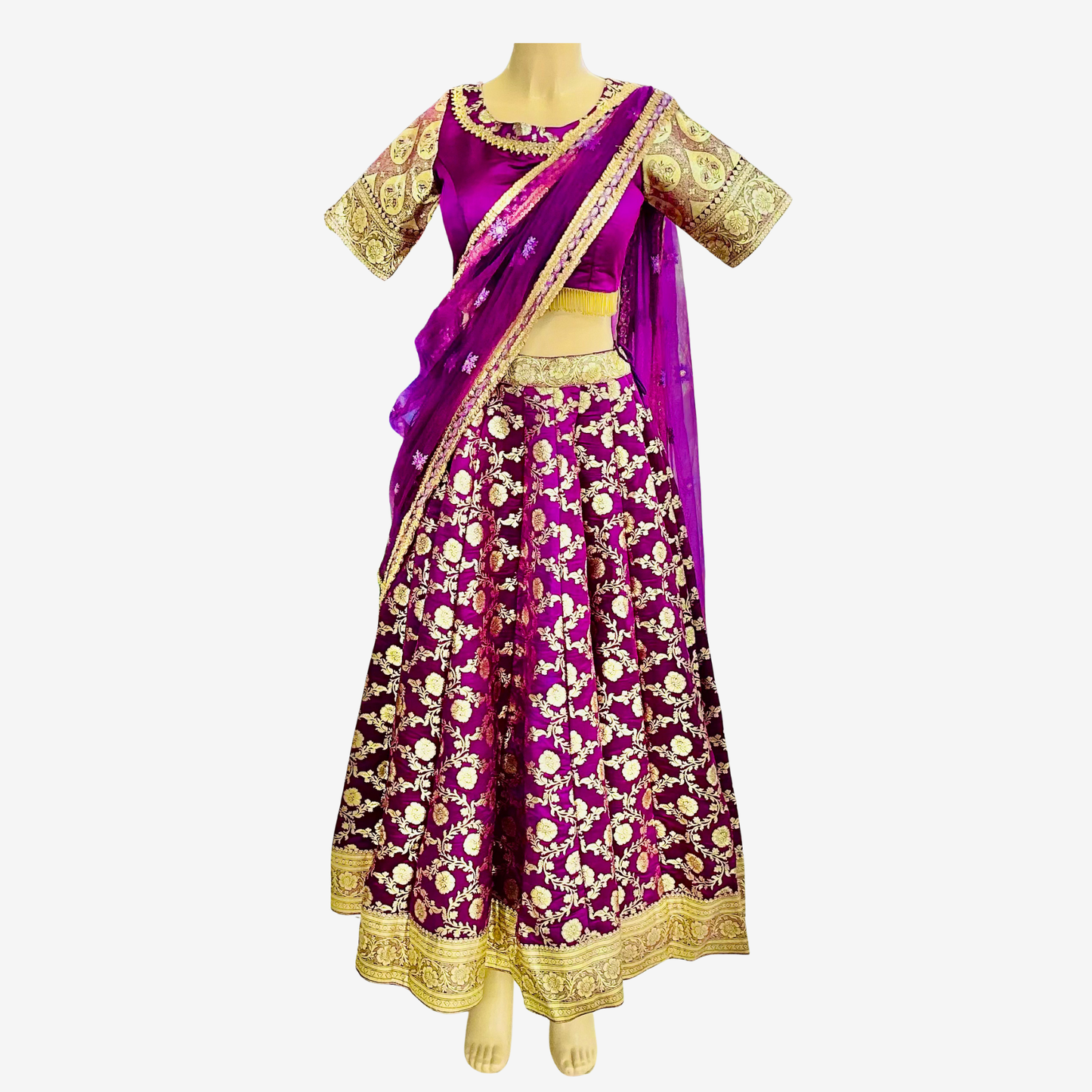 Royal Purple Embroidered Lehenga Choli - Devi's Exclusive Fashion