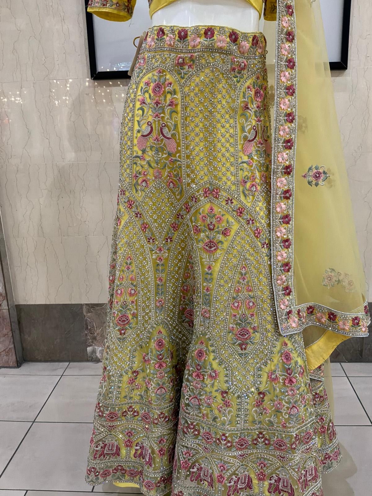 Yellow Embroidered Lehenga Choli Set - Devi's Exclusive Fashion