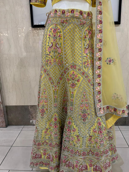 Yellow Embroidered Lehenga Choli Set - Devi's Exclusive Fashion